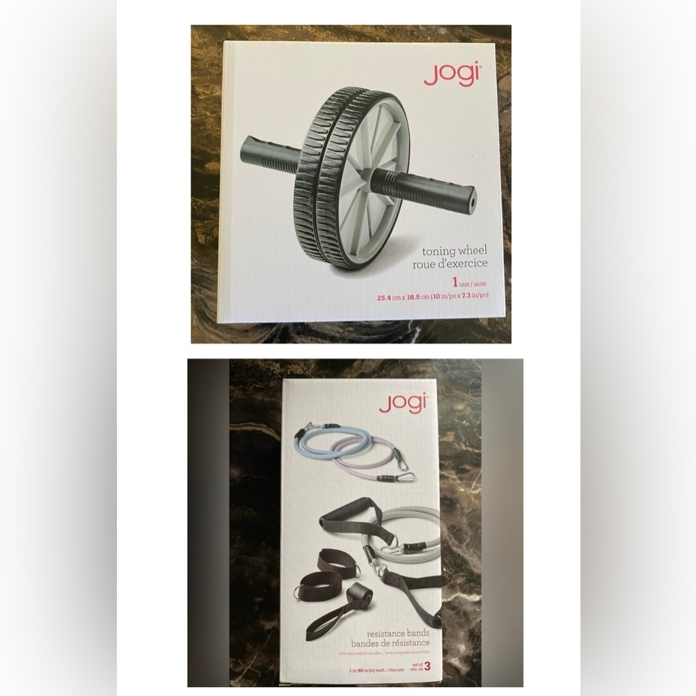 NWT resistance band set and  toning wheel